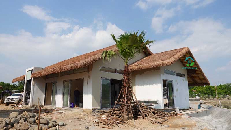 Homestay tại Hà Nội và Mái tranh nhân tạo | 12.000 tấm Rơm nhân tạo?!? Cỏ tranh nhân tạo lợp mái Homestay tại Hà Nội