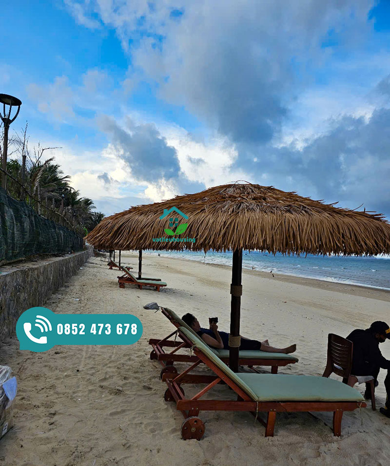 Thi Công Chòi Ven Biển Lợp Rơm Nhân Tạo Tại Phan Thiết Chòi rơm nhân tạo tại Phan Thiết