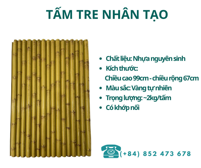 Ốp Vách Tre Nhân Tạo? - Nên Hay Không? Tấm tre nhân tạo (KT: 99x67cm/tấm)