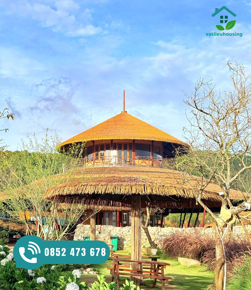 Chòi lợp Rơm nhân tạo tại Đà Lạt - Lang Biang Land