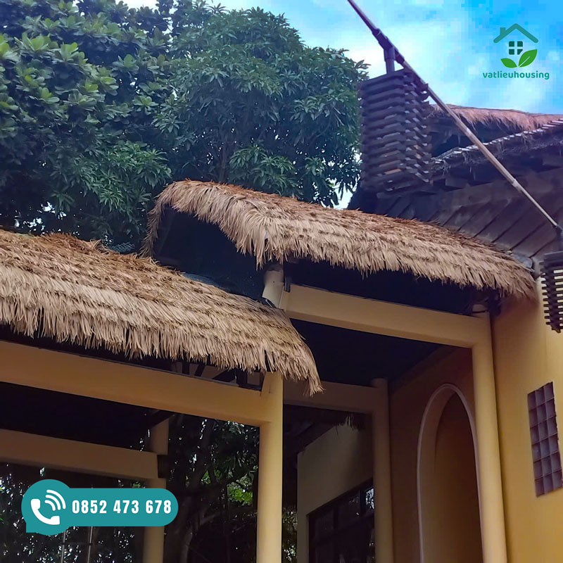 Thi công Mái tranh nhân tạo cho resort